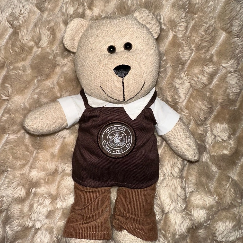 Starbucks Brown Cream Bear Plush with Logo Apron